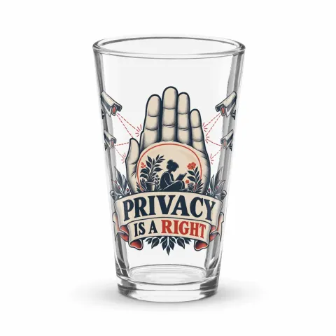 Privacy is a right pint glass