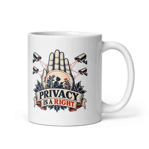 Privacy is a right white mug