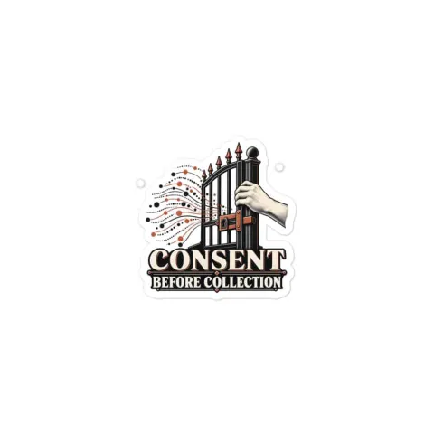 Consent before collection sticker
