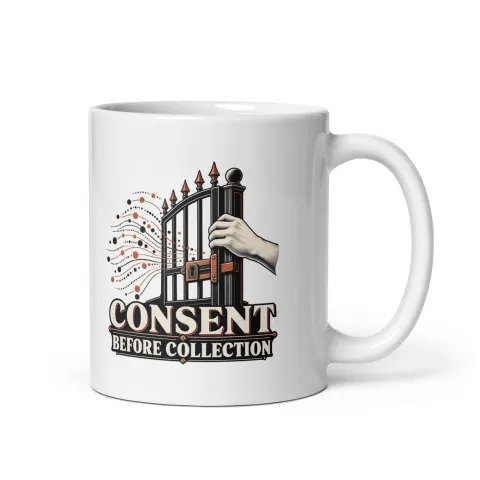 Consent before collection white mug