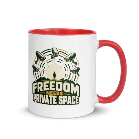 Freedom needs private space color mug