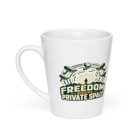 Freedom needs private space latte mug
